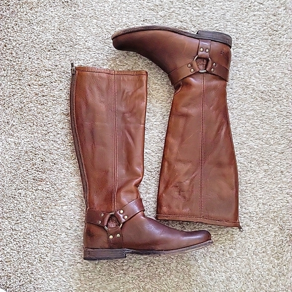 Frye Phillip Harness Tall Boot-Cognac - Picture 5 of 12
